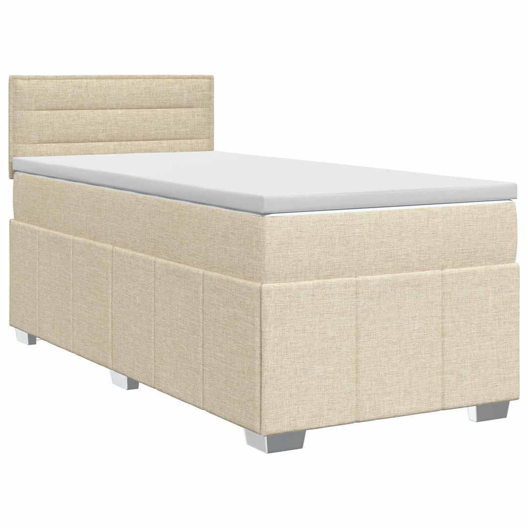 Boxmadras med topmadras Cremefarvet 100 x 200 cm Stof