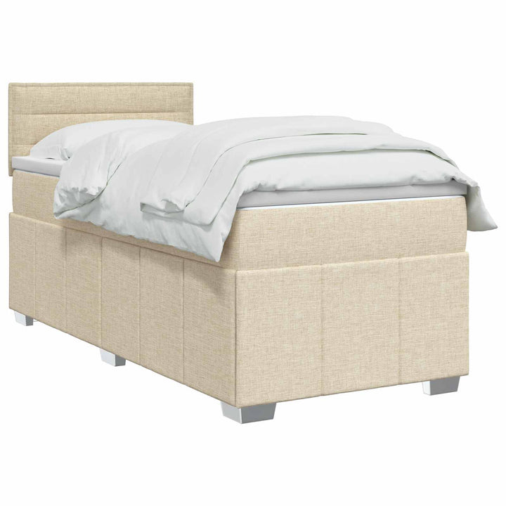 Boxmadras med topmadras Cremefarvet 100 x 200 cm Stof