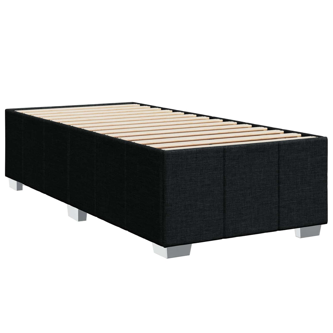 Boxmadras med topmadras med hovedgærde Sort 100 x 200 cm Stof