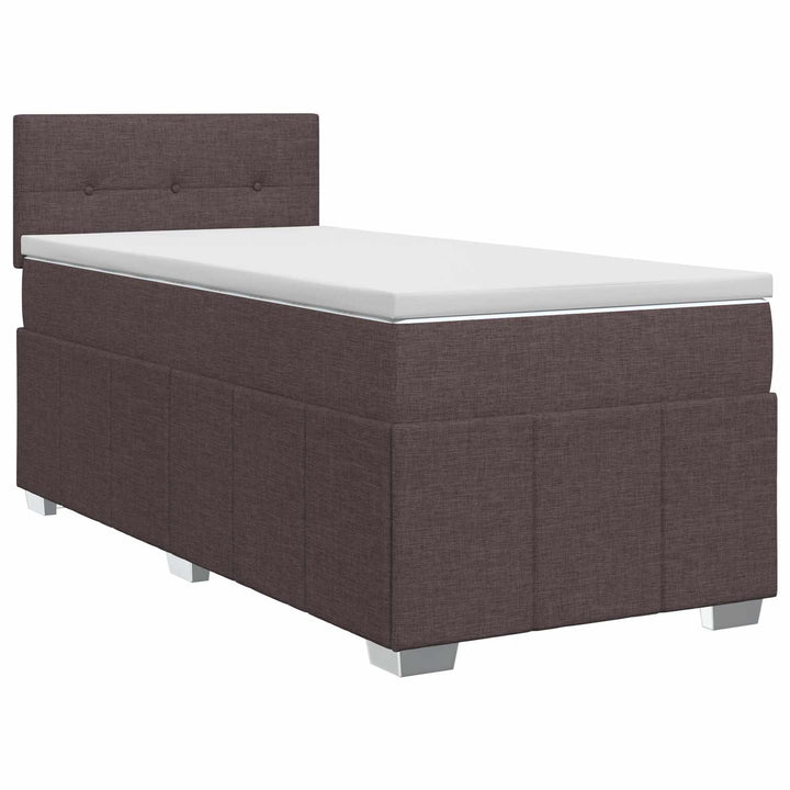 Boxmadras med topmadras Mørk Brun 100 x 200 cm Stof
