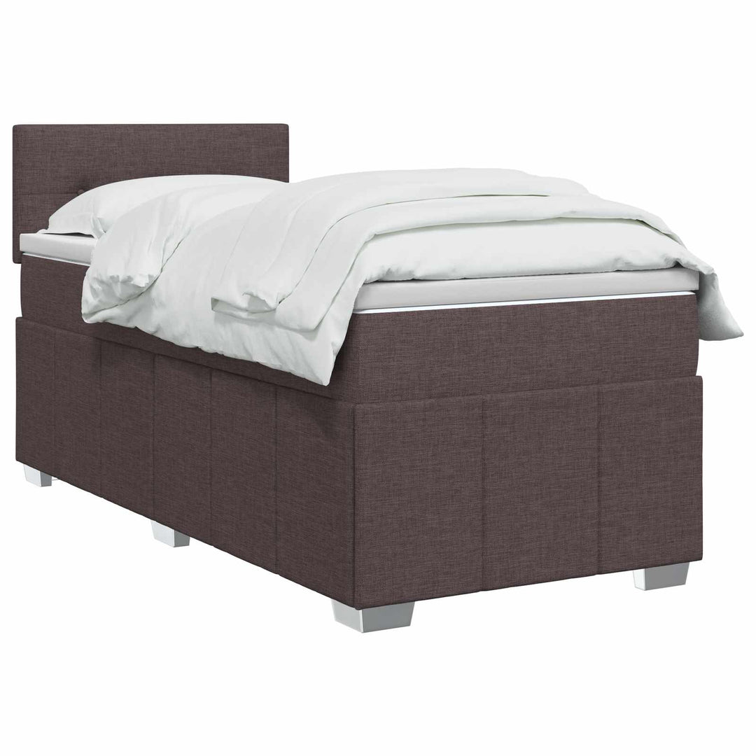 Boxmadras med topmadras Mørk Brun 100 x 200 cm Stof