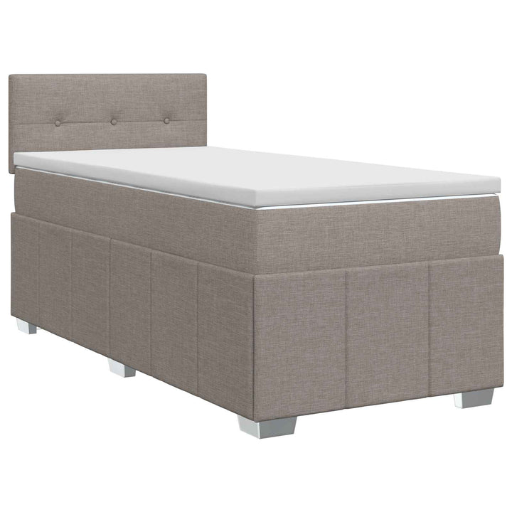 Boxmadras med topmadras Gråbrun 100 x 200 cm Stof