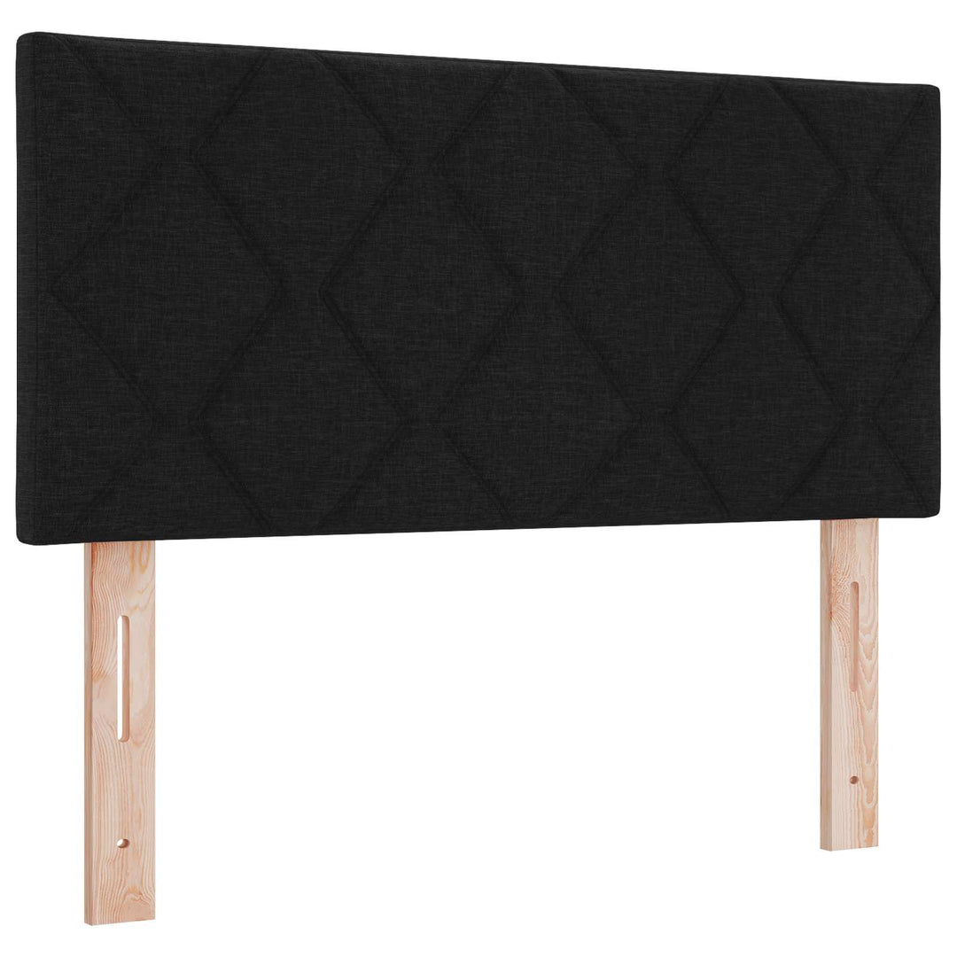Boxmadras med topmadras med hovedgærde Sort 100 x 200 cm Stof