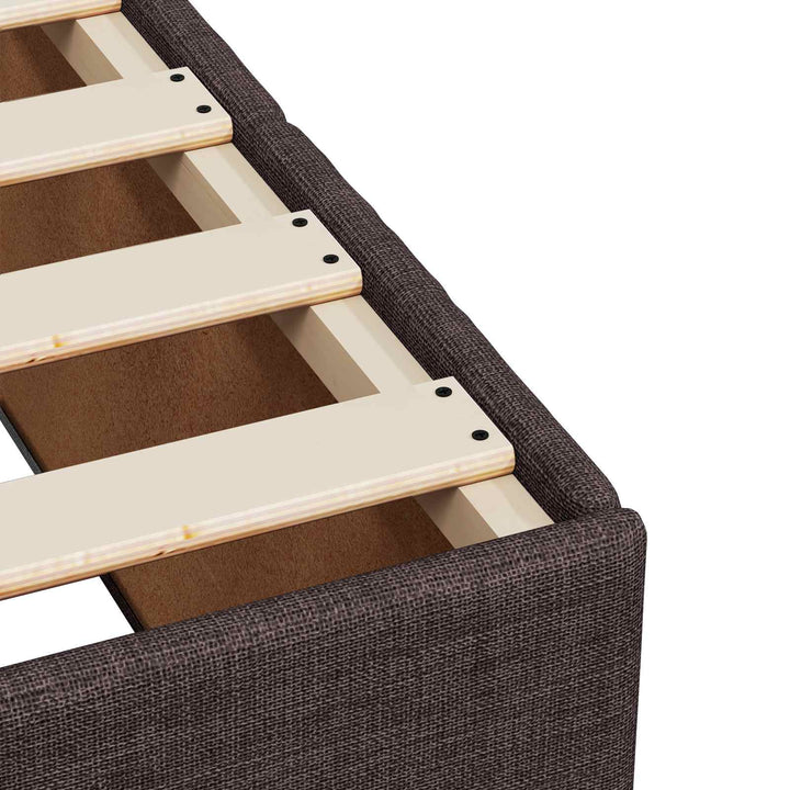 Boxmadras med topmadras Mørk Brun 100 x 200 cm Stof