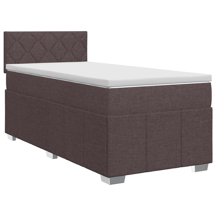 Boxmadras med topmadras Mørk Brun 100 x 200 cm Stof