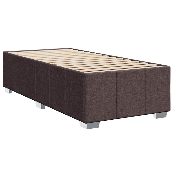 Boxmadras med topmadras Mørk Brun 100 x 200 cm Stof