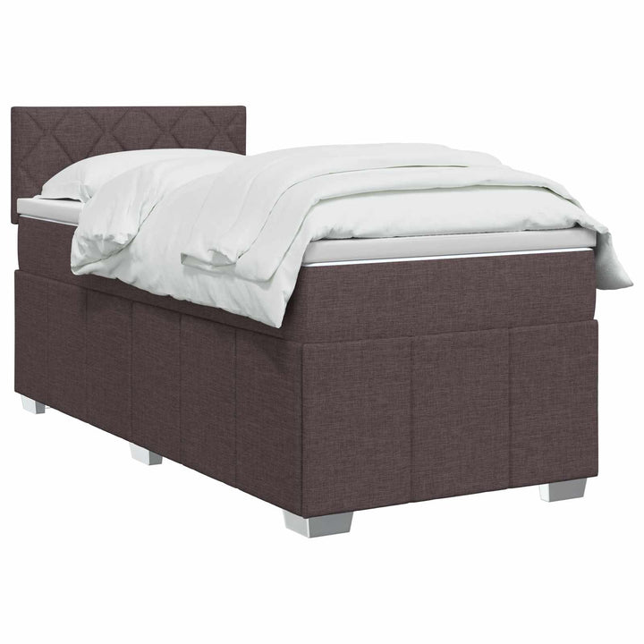 Boxmadras med topmadras Mørk Brun 100 x 200 cm Stof