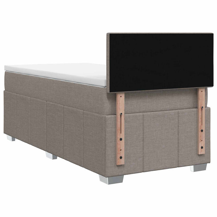 Boxmadras med topmadras Gråbrun 100 x 200 cm Stof