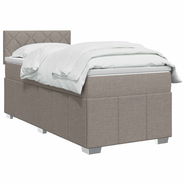 Boxmadras med topmadras Gråbrun 100 x 200 cm Stof