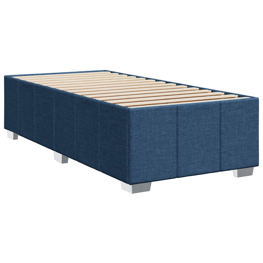 Boxmadras med topmadras med hovedgærde Blå 100 x 200 cm Stof