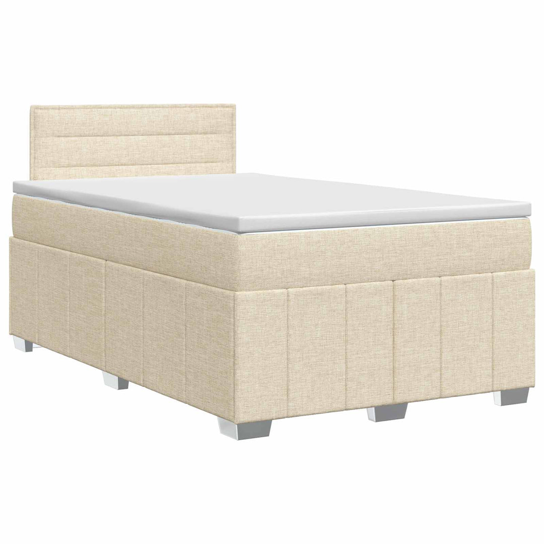 Boxmadras med topmadras Cremefarvet 120 x 190 cm Stof