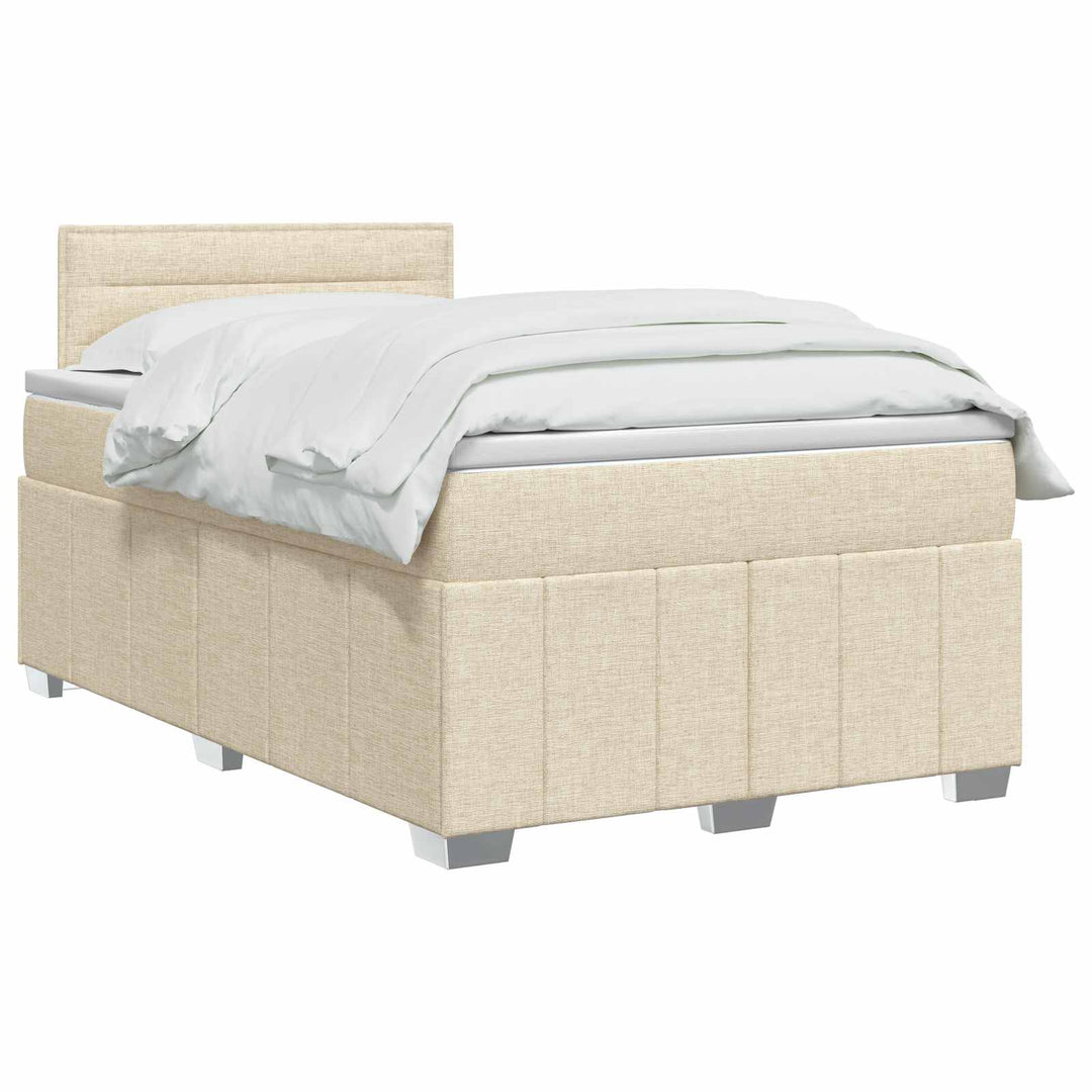 Boxmadras med topmadras Cremefarvet 120 x 190 cm Stof
