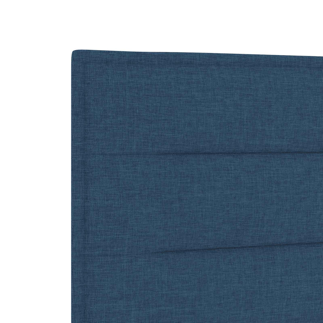 Boxmadras med topmadras med hovedgærde Blå 120 x 190 cm Stof