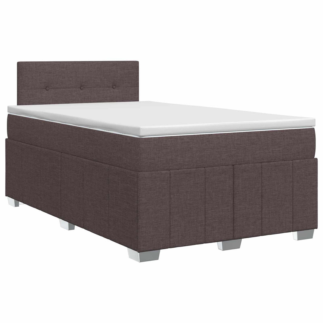 Boxmadras med topmadras Mørk Brun 120 x 190 cm Stof