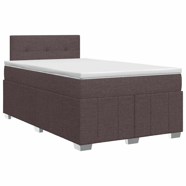 Boxmadras med topmadras Mørk Brun 120 x 190 cm Stof