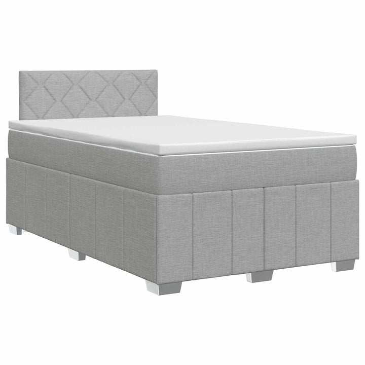 Boxmadras med topmadras Lysegrå 120 x 190 cm Stof