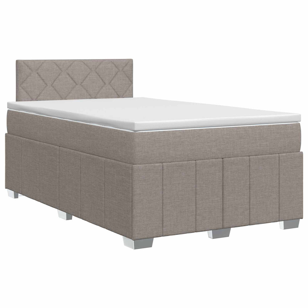 Boxmadras med topmadras Gråbrun 120 x 190 cm Stof