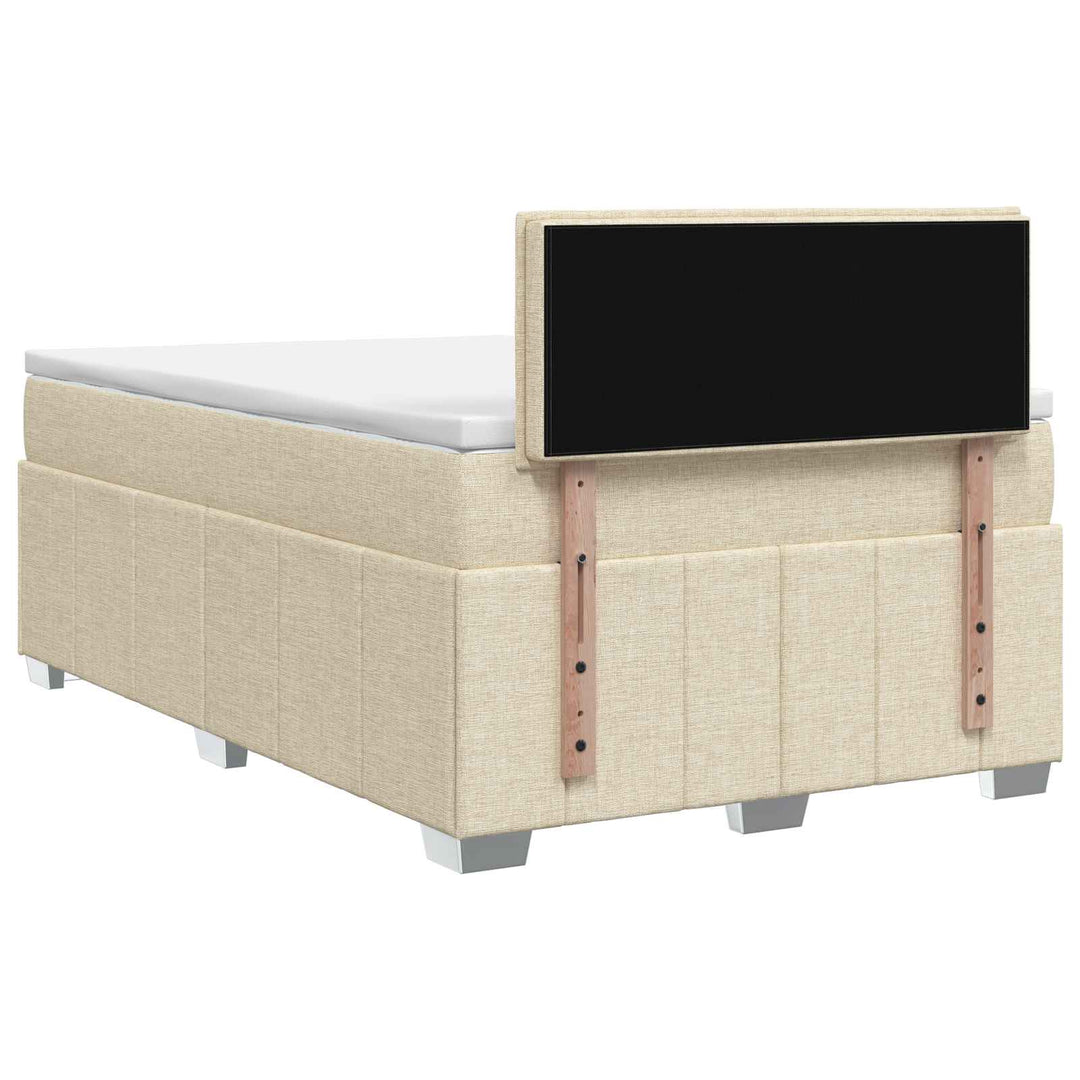 Boxmadras med topmadras Cremefarvet 120 x 200 cm Stof