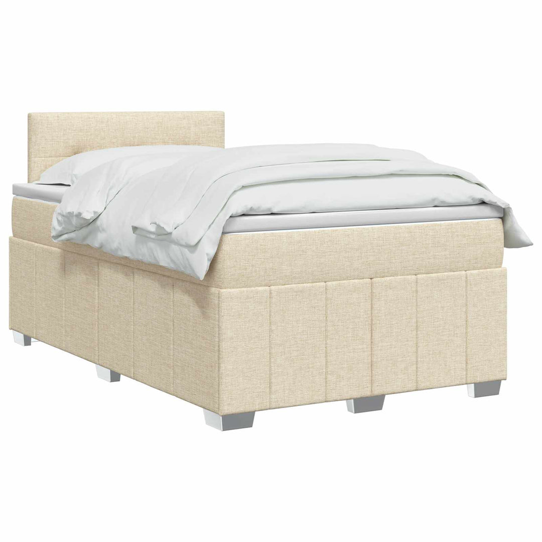Boxmadras med topmadras Cremefarvet 120 x 200 cm Stof