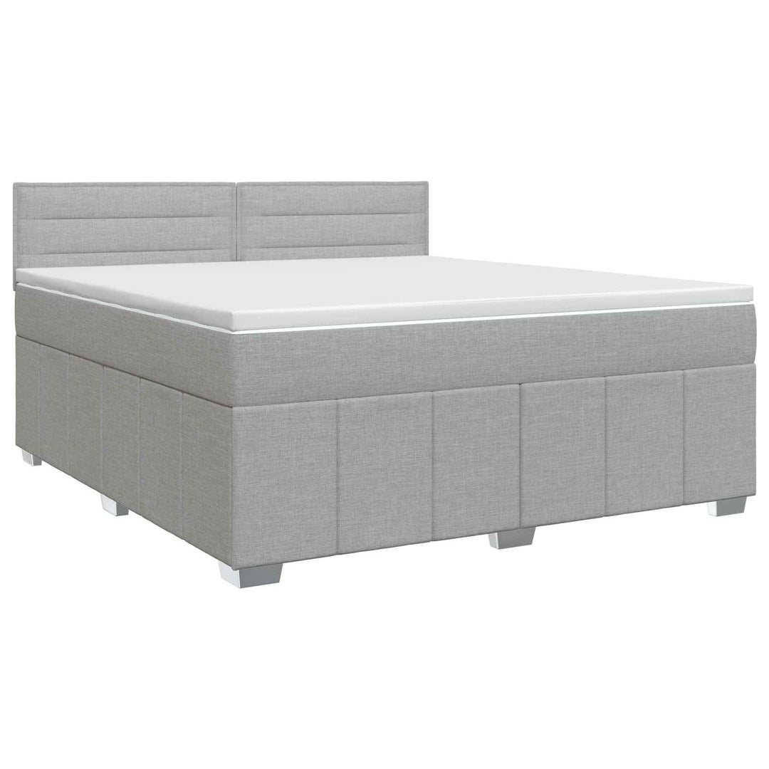 Boxmadras med topmadras Lysegrå 140 x 190 cm Stof