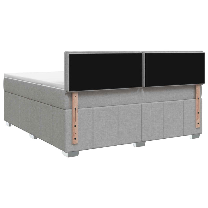 Boxmadras med topmadras Lysegrå 140 x 190 cm Stof