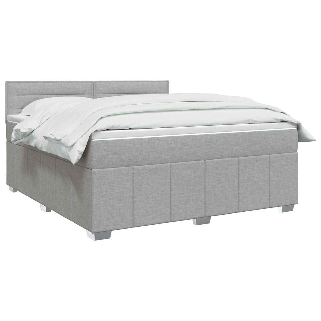 Boxmadras med topmadras Lysegrå 140 x 190 cm Stof