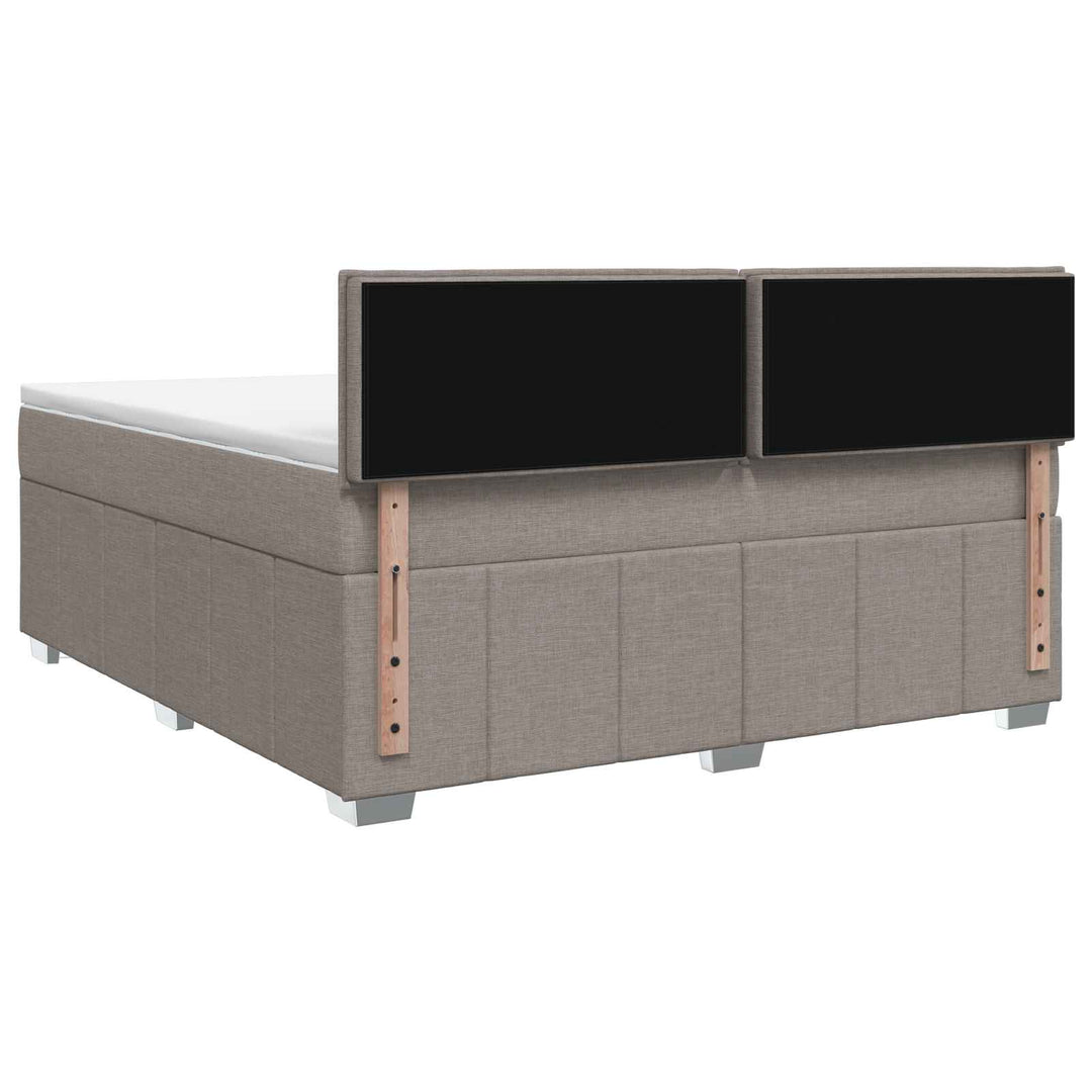 Boxmadras med topmadras Gråbrun 140 x 190 cm Stof