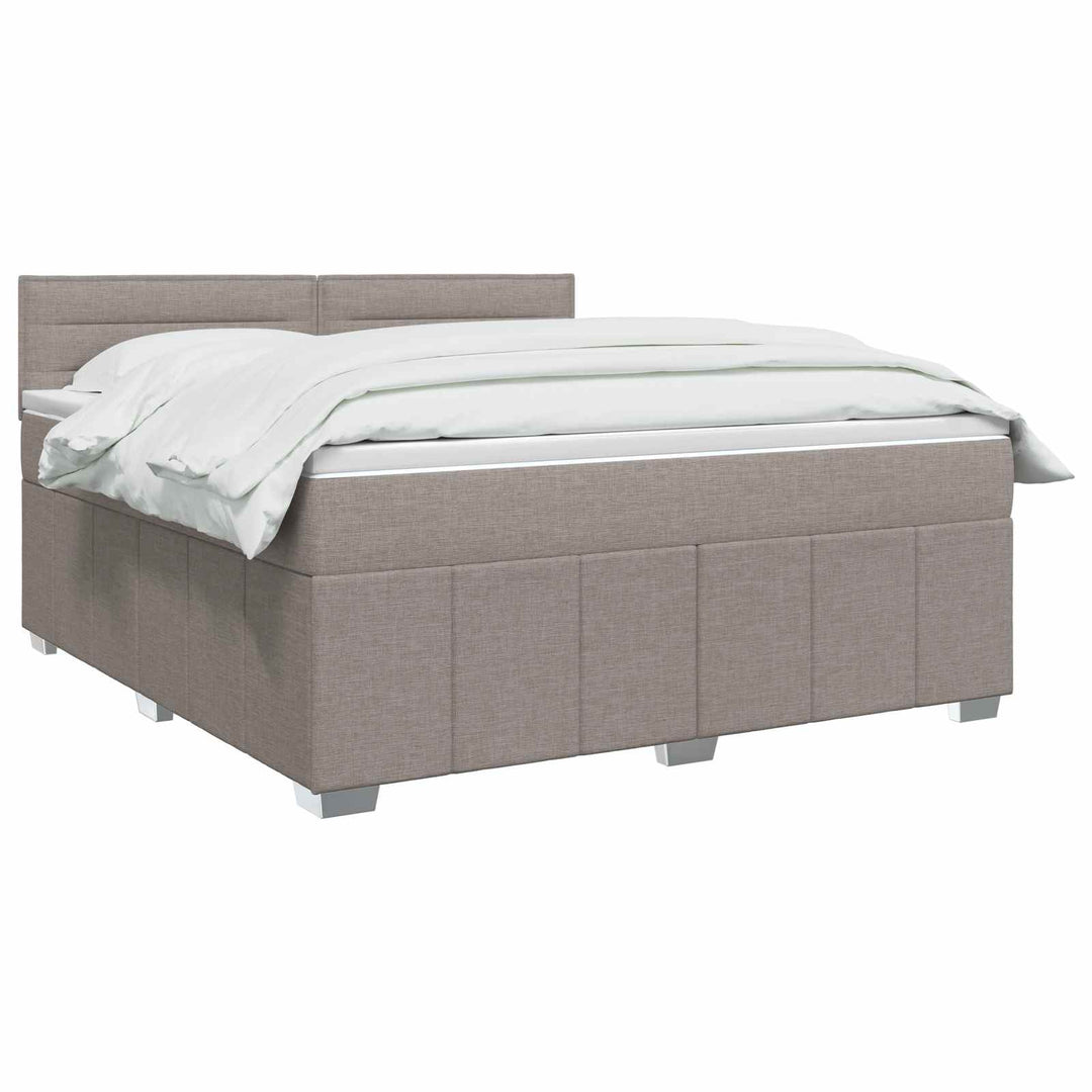 Boxmadras med topmadras Gråbrun 140 x 190 cm Stof