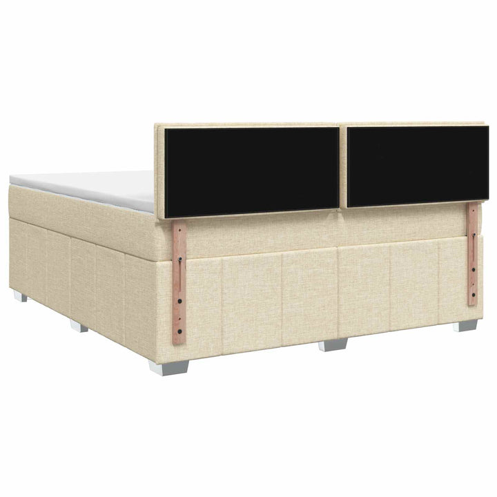 Boxmadras med topmadras Cremefarvet 140 x 190 cm Stof