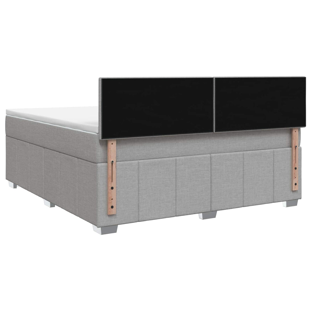Boxmadras med topmadras Lysegrå 140 x 190 cm Stof