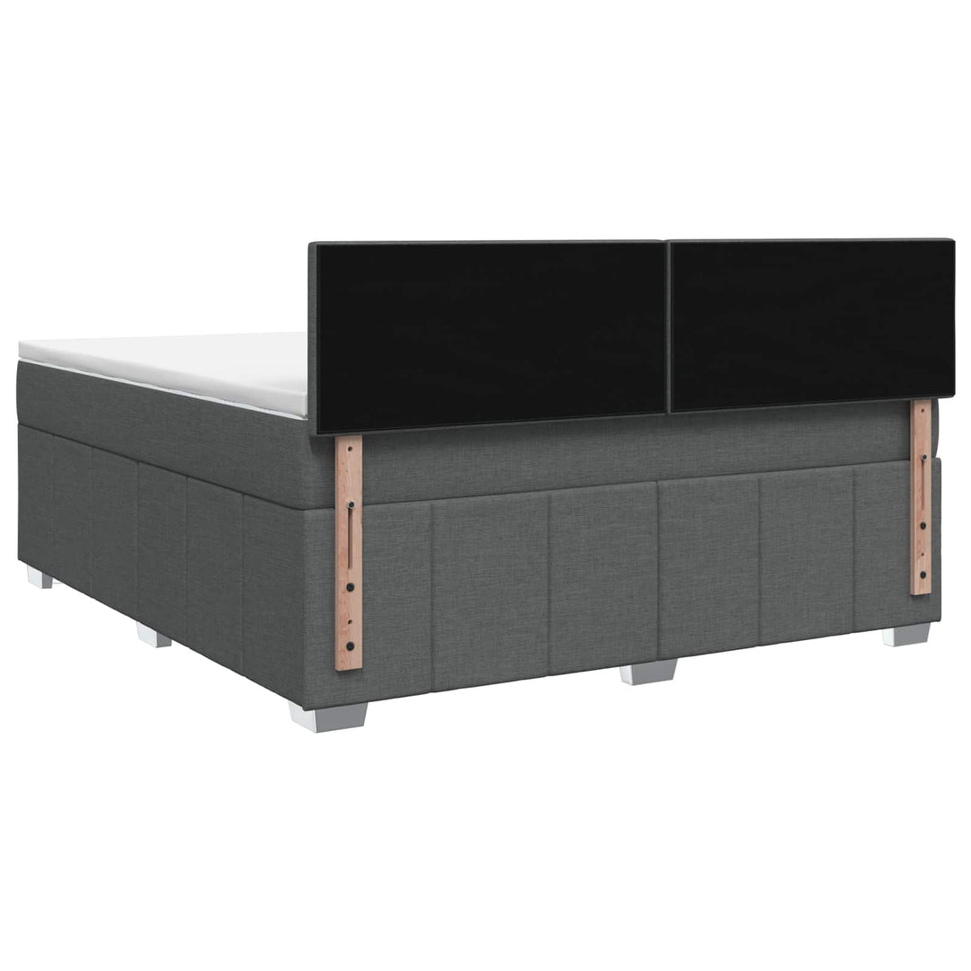 Boxmadras med topmadras Mørkegrå 140 x 190 cm Stof