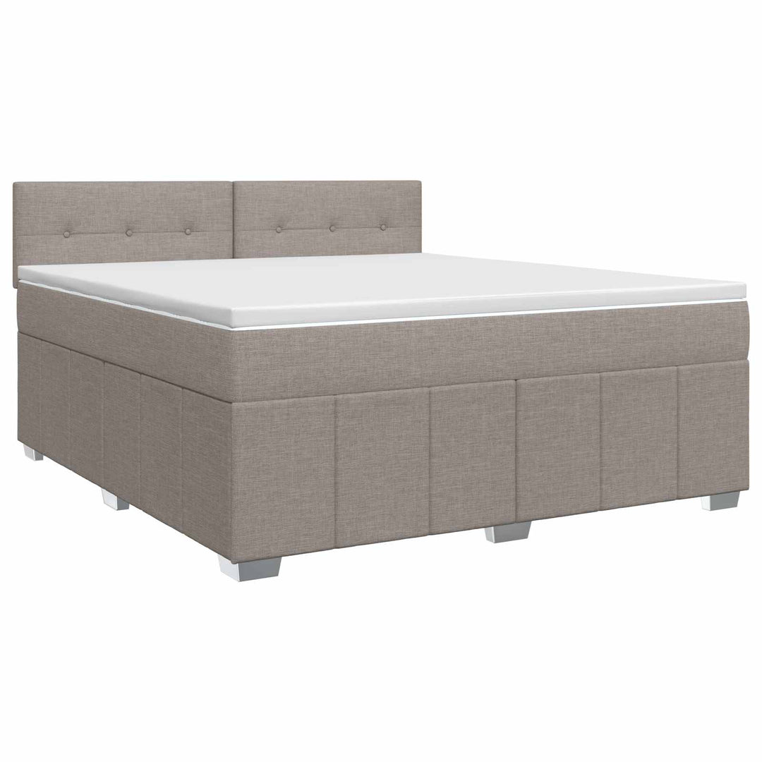 Boxmadras med topmadras Gråbrun 140 x 190 cm Stof