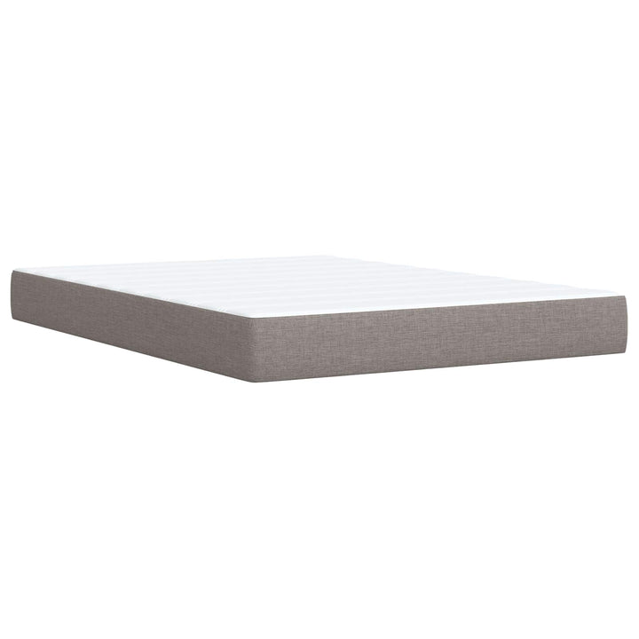 Boxmadras med topmadras Gråbrun 140 x 190 cm Stof