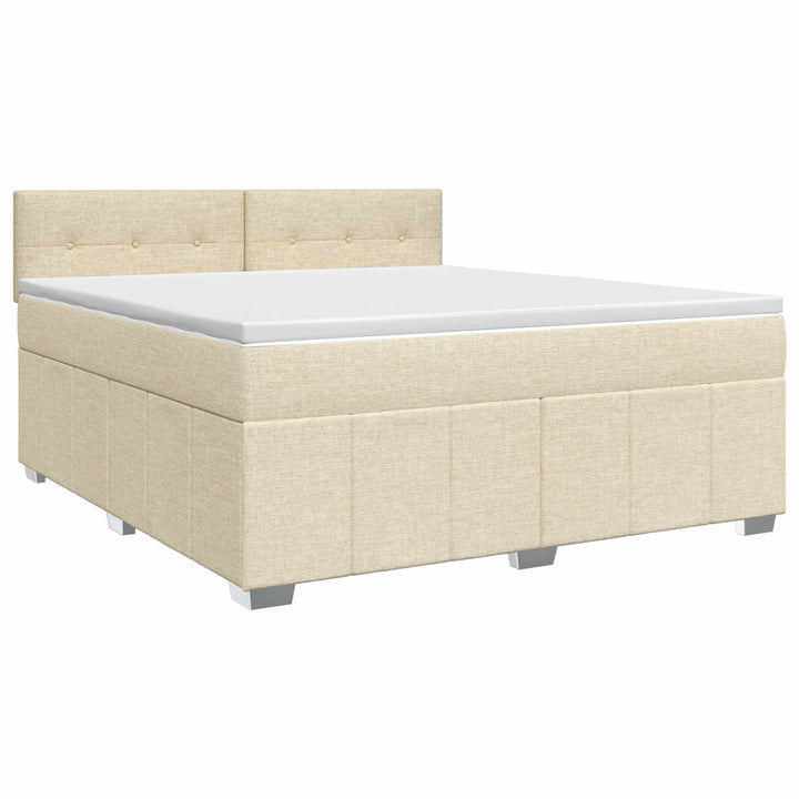 Boxmadras med topmadras Cremefarvet 140 x 190 cm Stof