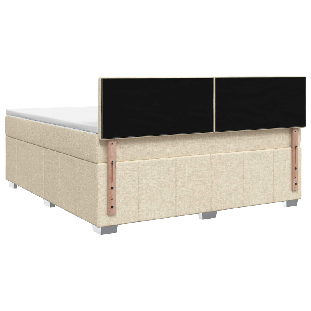 Boxmadras med topmadras Cremefarvet 140 x 190 cm Stof