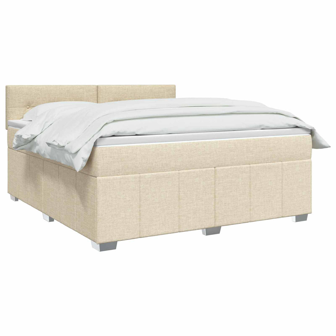 Boxmadras med topmadras Cremefarvet 140 x 190 cm Stof