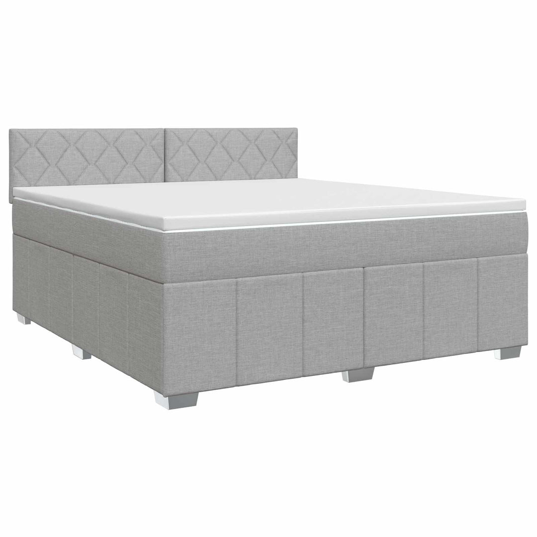 Boxmadras med topmadras Lysegrå 140 x 190 cm Stof