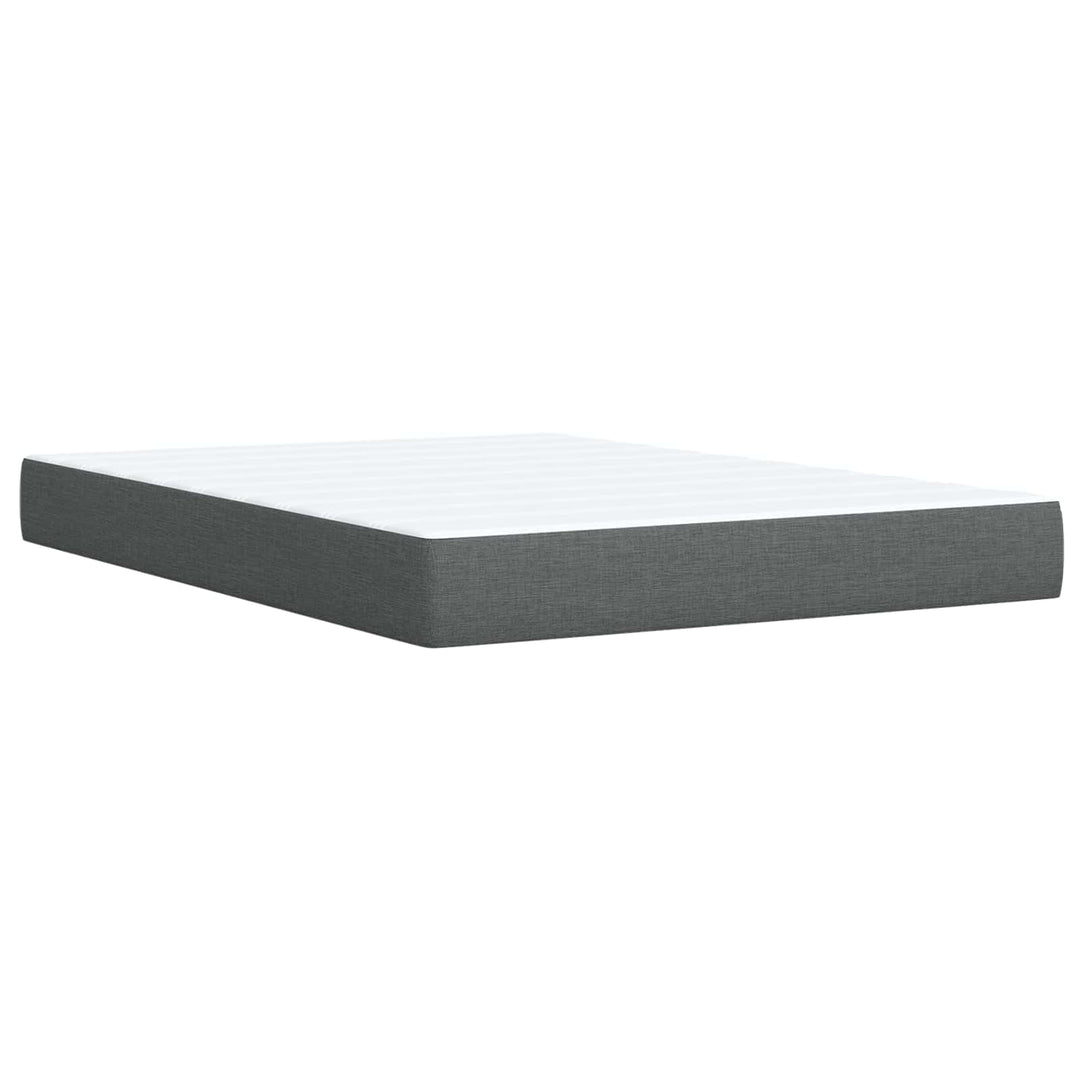 Boxmadras med topmadras Mørkegrå 140 x 190 cm Stof