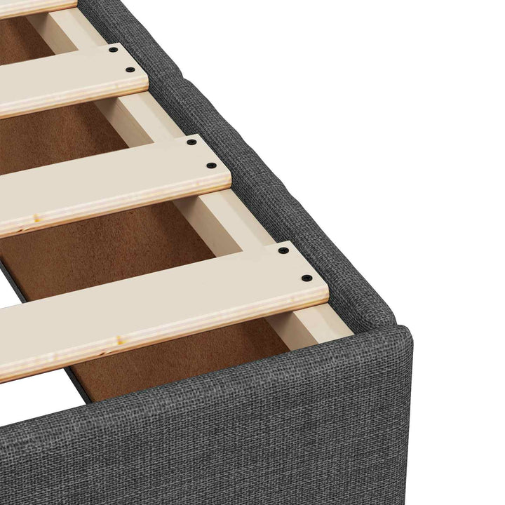 Boxmadras med topmadras Mørkegrå 140 x 200 cm Stof