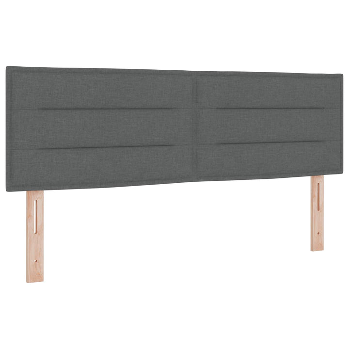 Boxmadras med topmadras Mørkegrå 140 x 200 cm Stof