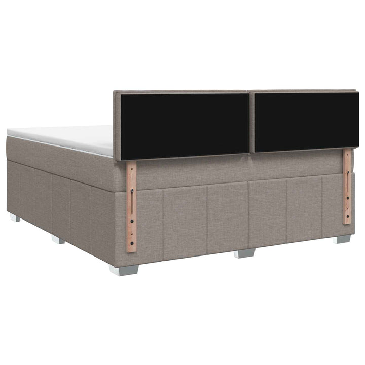 Boxmadras med topmadras Gråbrun 140 x 200 cm Stof