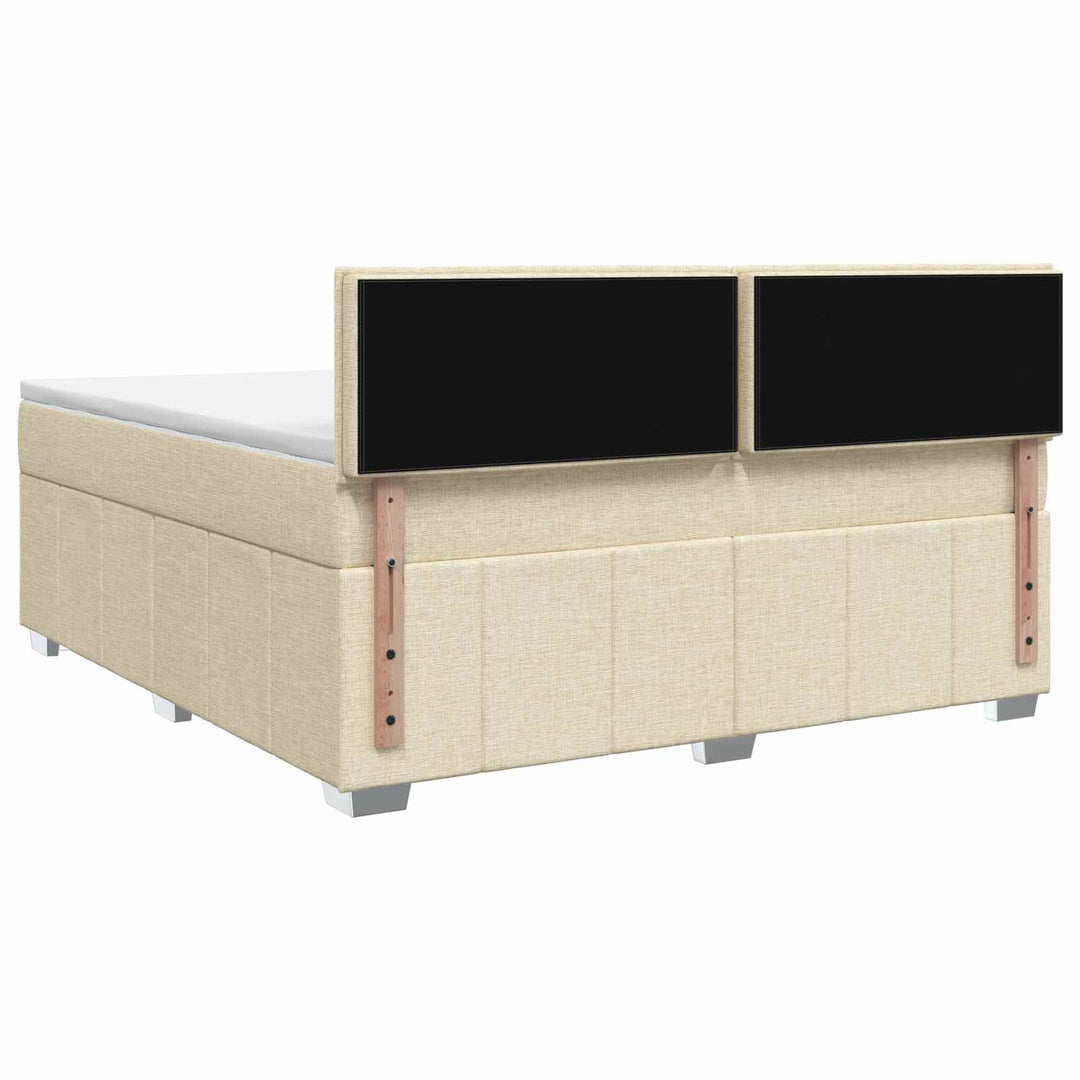 Boxmadras med topmadras Cremefarvet 140 x 200 cm Stof