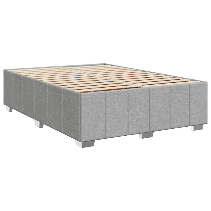 Boxmadras med topmadras Lysegrå 140 x 200 cm Stof
