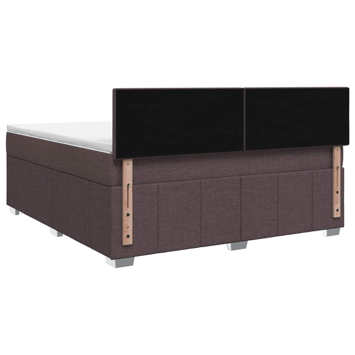 Boxmadras med topmadras Mørk Brun 140 x 200 cm Stof