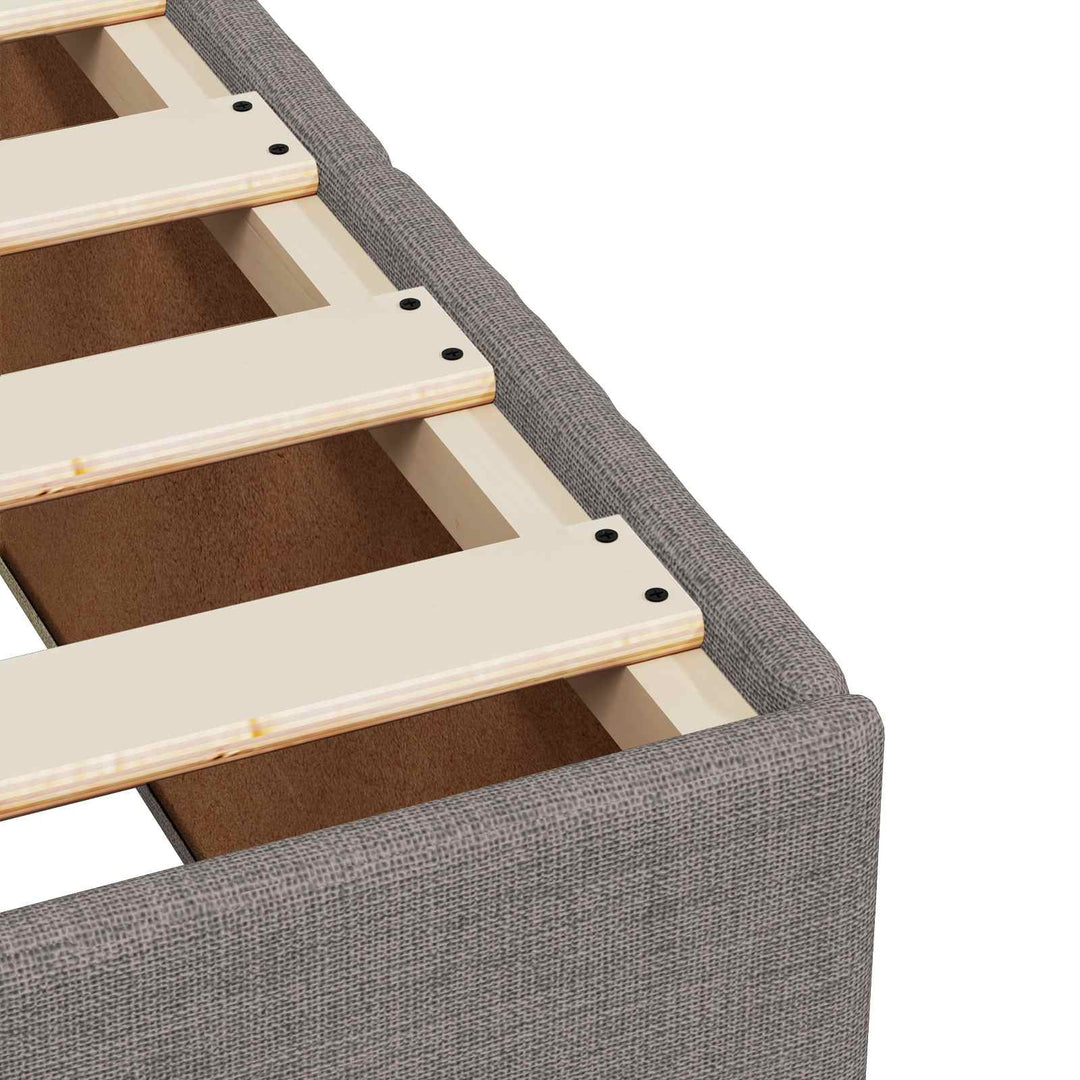 Boxmadras med topmadras Gråbrun 140 x 200 cm Stof