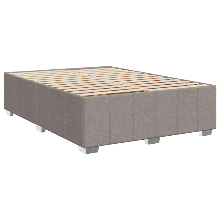 Boxmadras med topmadras Gråbrun 140 x 200 cm Stof