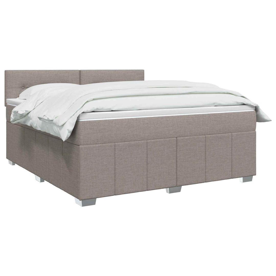 Boxmadras med topmadras Gråbrun 140 x 200 cm Stof