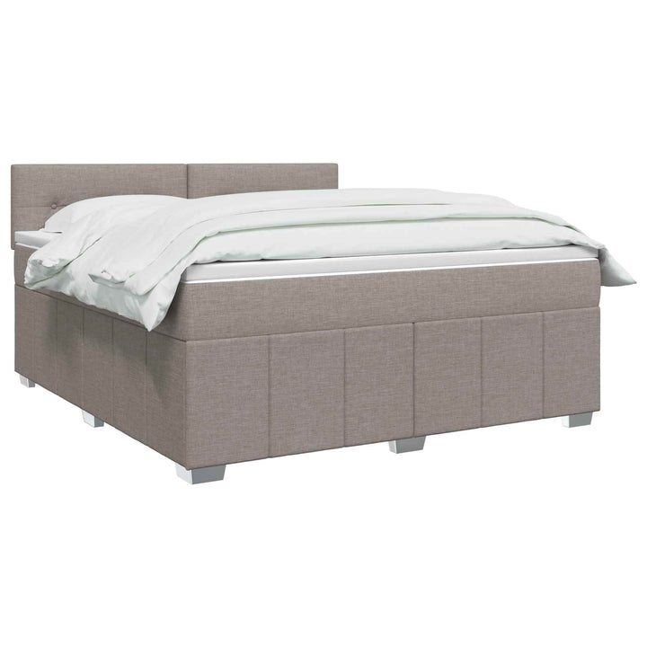 Boxmadras med topmadras Gråbrun 140 x 200 cm Stof
