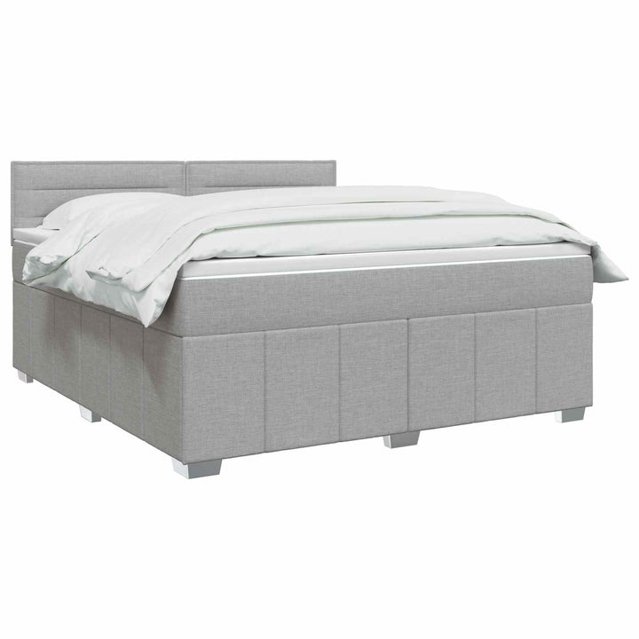 Boxmadras med topmadras Lysegrå 160 x 200 cm Stof