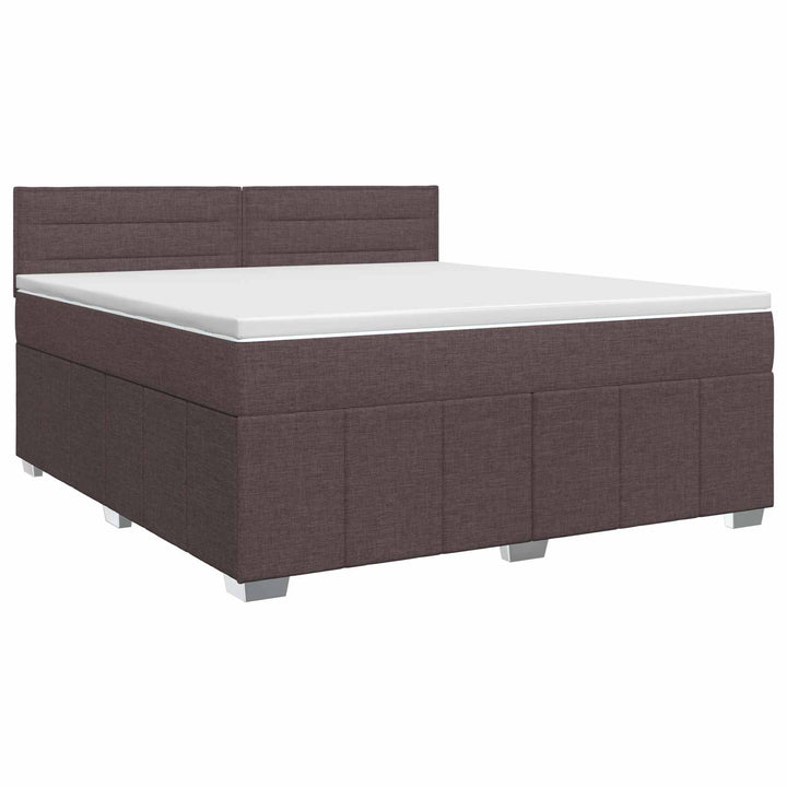 Boxmadras med topmadras Mørk Brun 160 x 200 cm Stof